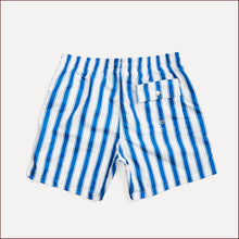 Load image into Gallery viewer, Navy Stripe Swim Trunk x Bather
